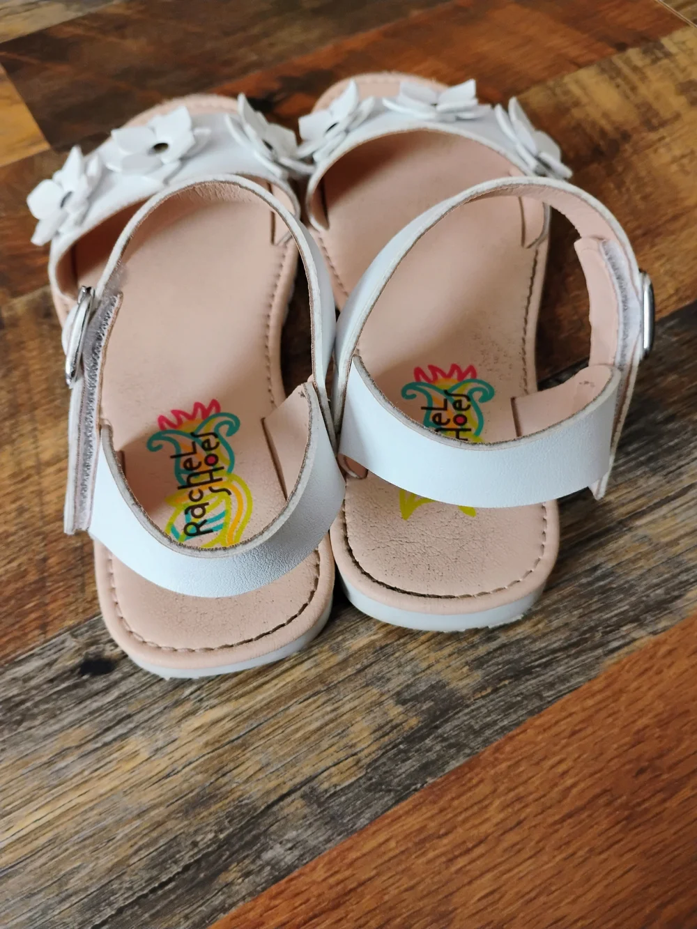Rachel Shoes Girls' White Elora Sandals Size 13